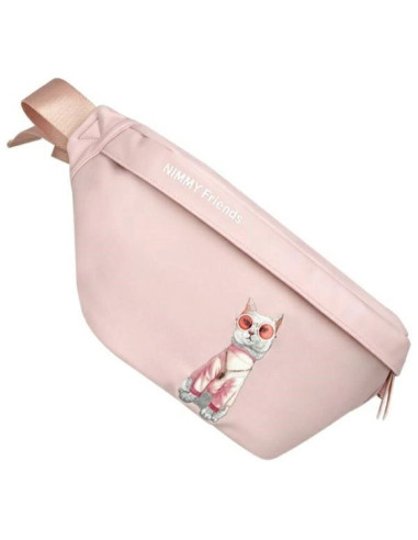 Torba na ramię nimmy crossbody glasses cool cat - różowa