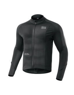 Kurtka rowerowa rockbros jesień/zima z długim rękawem xl - czarna