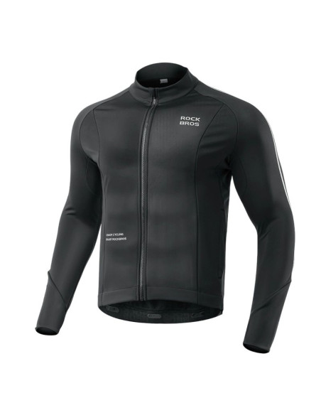 Kurtka rowerowa rockbros jesień/zima z długim rękawem m - czarna