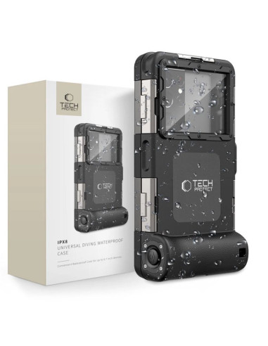 Pokrowiec tech-protect waterproof case wodoodporny ipx8 na smartfony 4.7-6.7" - czarny