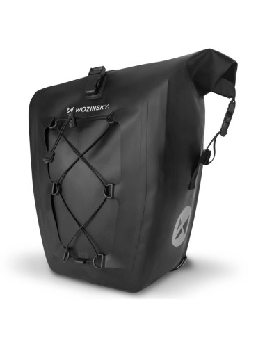 Wozinsky wodoodporna torba rowerowa sakwa na bagażnik 25l czarny (wbb24bk)