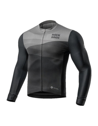 Koszulka kolarska rockbros 15120009003 z długim rękawem wiosna/lato l - czarna