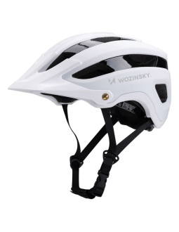 Kask rowerowy mtb wozinsky z odpinanym daszkiem lekki l - czarno-biały