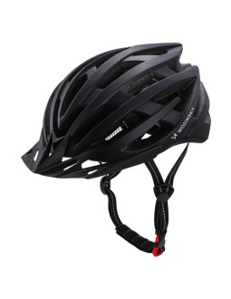 Kask rowerowy mtb wozinsky z odpinanym daszkiem i tylną lampką usb 54-57 cm - czarny