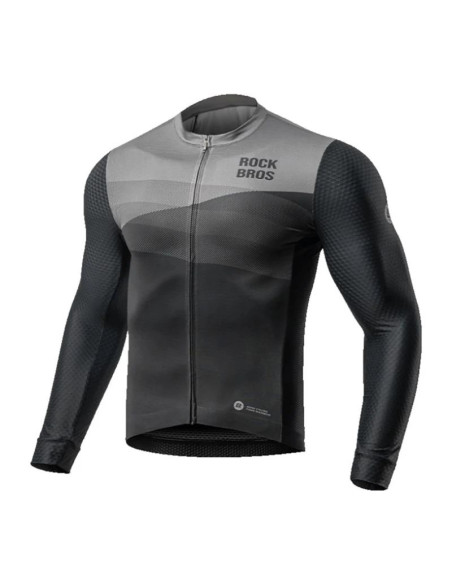 Koszulka kolarska rockbros 15120009002 z długim rękawem wiosna/lato m - czarna