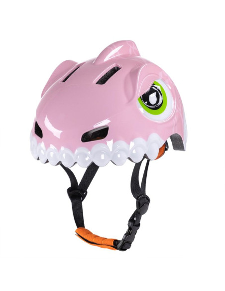 Kask rowerowy dziecięcy wozinsky motyw dinozaur 52-56 cm - różowy