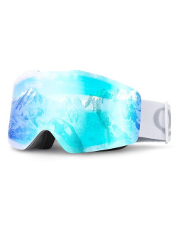 Gogle narciarskie qunature white bezramkowe - białe