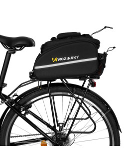 Wozinsky duża torba rowerowa na bagażnik 35l + pokrowiec przeciwdeszczowy czarny (wbb19bk) 2
