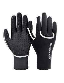 Rękawiczki rowerowe rockbros pełne, wodoodporne, rozmiar: s/m - czarne