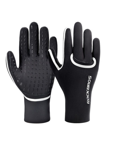Rękawiczki rowerowe rockbros pełne, wodoodporne, rozmiar: xxl - czarne