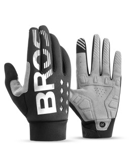 Rękawiczki rowerowe rockbros ocieplane, długie, rozmiar: m - czarno-szare