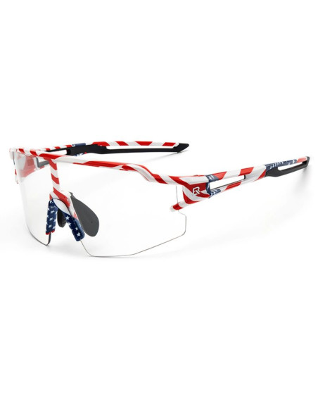 Okulary rowerowe rockbros fotochromowe z ochroną uv i wkładką korekcyjną 14120008002 - wzór usa - białe