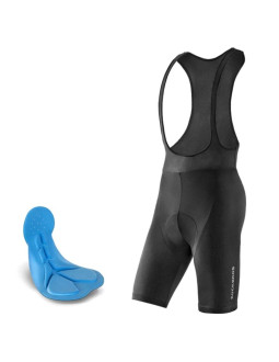 Spodenki rowerowe rockbros rk2002xl krótkie na szelkach z wkładką xl - czarne