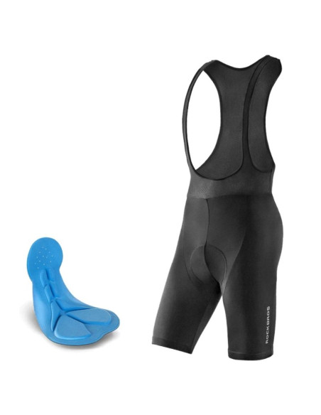 Spodenki rowerowe rockbros rk2002xl krótkie na szelkach z wkładką xl - czarne