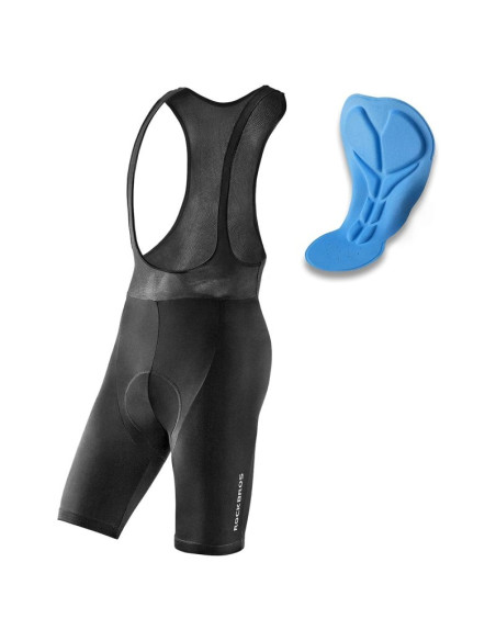 Spodenki rowerowe rockbros rk20024xl krótkie na szelkach z wkładką xxxxl - czarne