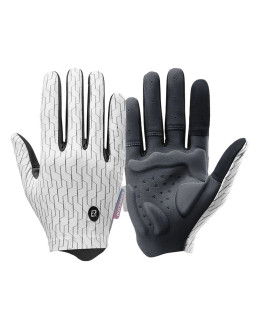 Rękawiczki sportowe rockbros pełne wiosenno-letnie rozmiar m - biało-czarne