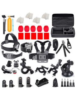 Zestaw uniwersalnych akcesoriów 63 w 1 do kamer sportowych gopro, dji, insta360, sjcam, eken (gopro 63 in 1 set)