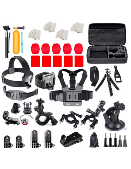 Zestaw uniwersalnych akcesoriów 63 w 1 do kamer sportowych gopro, dji, insta360, sjcam, eken (gopro 63 in 1 set)