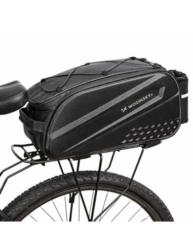 Wozinsky torba rowerowa na bagażnik z długim paskiem - czarna