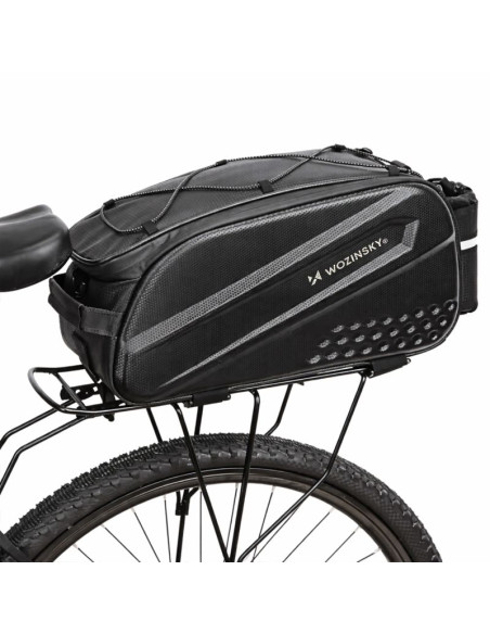 Wozinsky torba rowerowa na bagażnik z długim paskiem - czarna