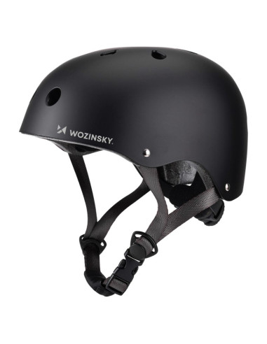 Kask rowerowy bmx/hulajnoga wozinsky lekki 48-52 cm - czarny