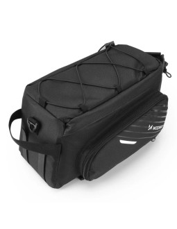 Wozinsky torba rowerowa na bagażnik z paskiem na ramię 9l (pokrowiec przeciwdeszczowy w zestawie) czarny (wbb22bk) 2