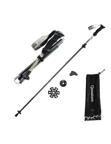Kijek trekkingowy qunature nordic walking aluminiowy 110 - 130 cm 1 szt. - brązowy