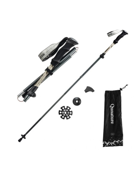 Kijek trekkingowy qunature nordic walking aluminiowy 110 - 130 cm 1 szt. - brązowy