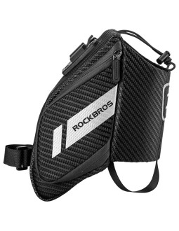 Torba rowerowa rockbros c32bk podsiodłowa 1,5 l z kieszonką na bidon - czarna