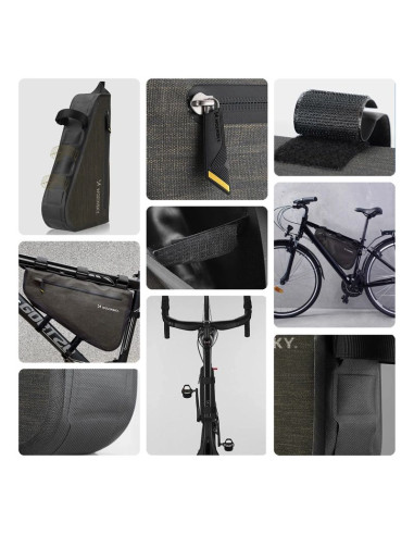 Wozinsky torba rowerowa na ramę roweru 3.5 l szara (wbb15bk)