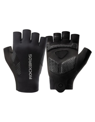 Rękawiczki rowerowe rockbros wiosna/lato/jesień, krótkie palce, rozmiar: m - czarne