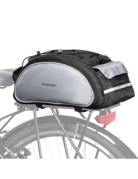 Wozinsky torba rowerowa na bagażnik z paskiem na ramię 13l czarna (wbb1bk)
