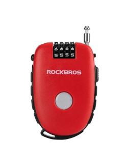 Zapięcie rowerowe rockbros 32420981001 z linką zwijaną - czerwone