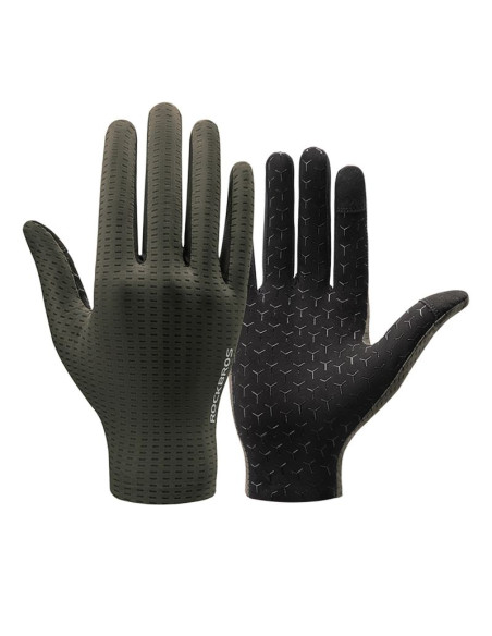Rękawiczki rowerowe rockbros oddychające, pełne, rozmiar: xxl - zielone