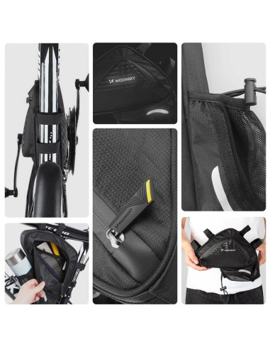 Wozinsky torba rowerowa pod ramę 1,5l czarna (wbb23bk)