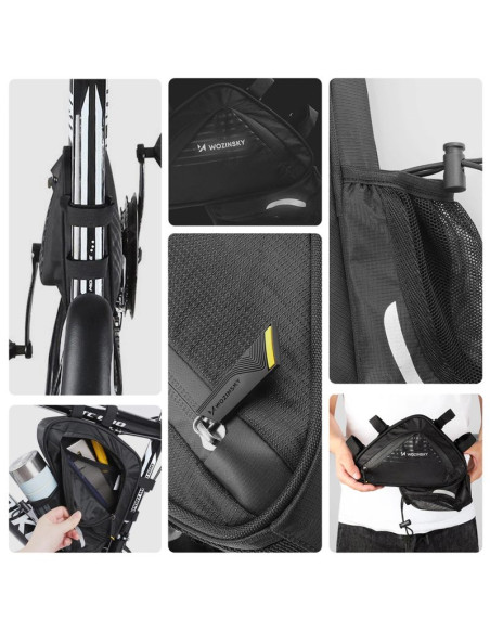 Wozinsky torba rowerowa pod ramę 1,5l czarna (wbb23bk)