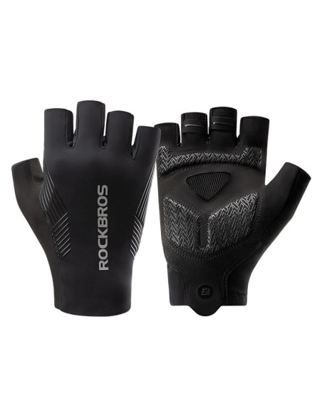 Rękawiczki rowerowe rockbros wiosna/lato/jesień, krótkie palce, rozmiar: s - czarne