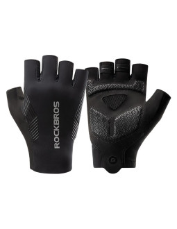 Rękawiczki rowerowe rockbros wiosna/lato/jesień, krótkie palce, rozmiar: xxl - czarne