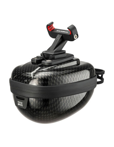 Torba podsiodłowa rockbros sztywna, hard shell, kompaktowa, pojemność 0,4l - wzór carbon