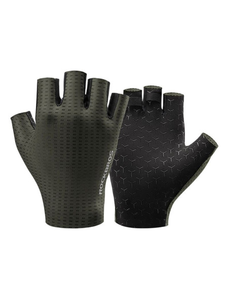 Rękawiczki rowerowe rockbros oddychające, krótkie palce, rozmiar: s - zielone