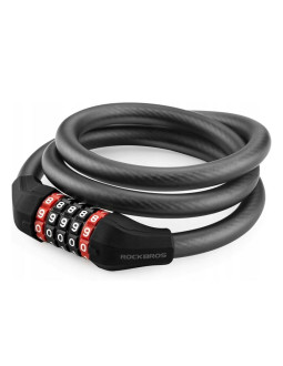 Zapięcie rowerowe rockbros rks507-1bk na szyfr 1,8m - czarne