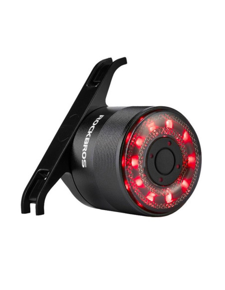 Lampka rowerowa tylna rockbros q1 7 kolorów led + kabel usb-c - usb-a - czarna