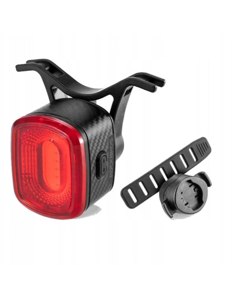 Lampka rowerowa tylna rockbros q2s led z inteligentnym systemem stop + kabel usb-c - usb-a - czarna