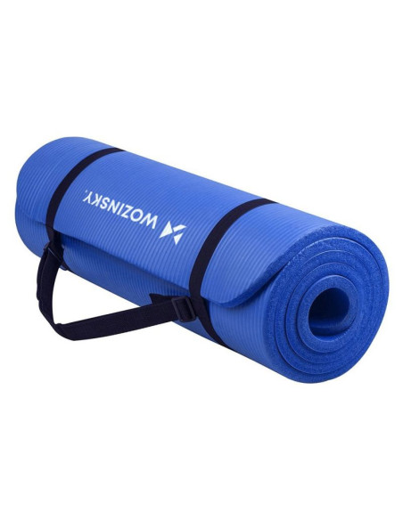 Wozinsky mata do ćwiczeń 181 x 63 x 0,9 cm gruba mata gimnastyczna do jogi niebieska