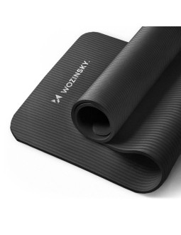 Wozinsky mata do ćwiczeń 181 x 63 x 0,9 cm gruba mata gimnastyczna do jogi czarna