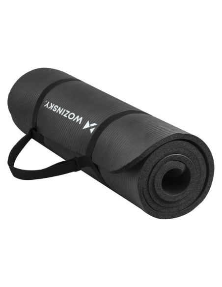 Wozinsky mata do ćwiczeń 181 x 63 x 0,9 cm gruba mata gimnastyczna do jogi czarna