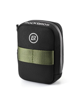 Mini torba podsiodłowa rockbros z uchwytem na naboje co2 - czarno-zielona