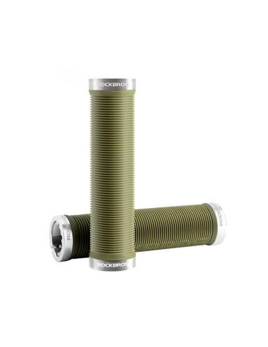 Gripy rowerowe rockbros chwyty skręcane antypoślizgowe - zielone