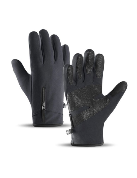 Rękawiczki sportowe do telefonu zimowe antypoślizgowe (rozmiar l) - czarne