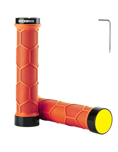 Gripy rowerowe rockbros 40720007004 z odblaskiem - pomarańczowe